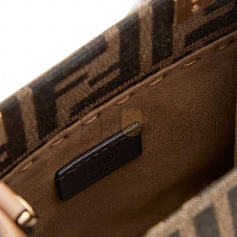 F**di mini sunshine shopper fabric brown 8bs051alvxf1ge3 (18*14.5*6cm)